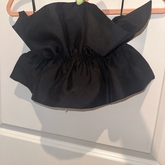 ZARA cropped ruffle tube top. Size S. Black - Picture 2 of 4